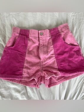 BDG Two-Tone Pink Corduroy High-Waist Shorts
